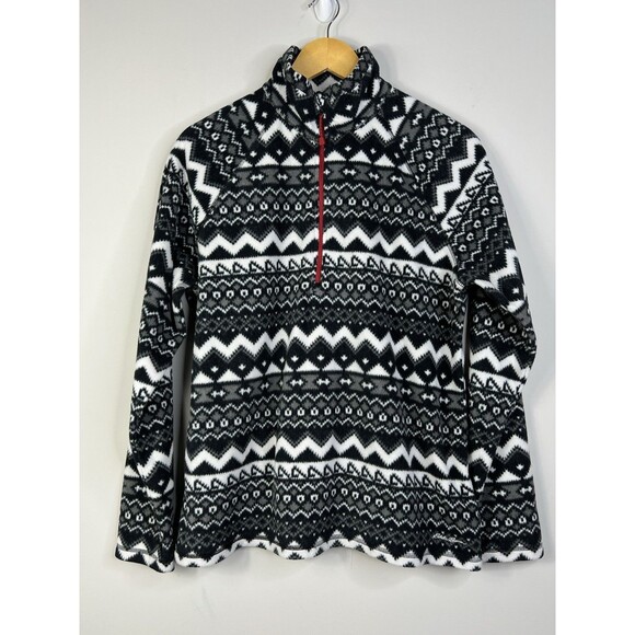 Eddie Bauer 1/4 Zip Fleece Pullover Women's XL Sweatshirt Outdoor Geometric - Picture 1 of 7